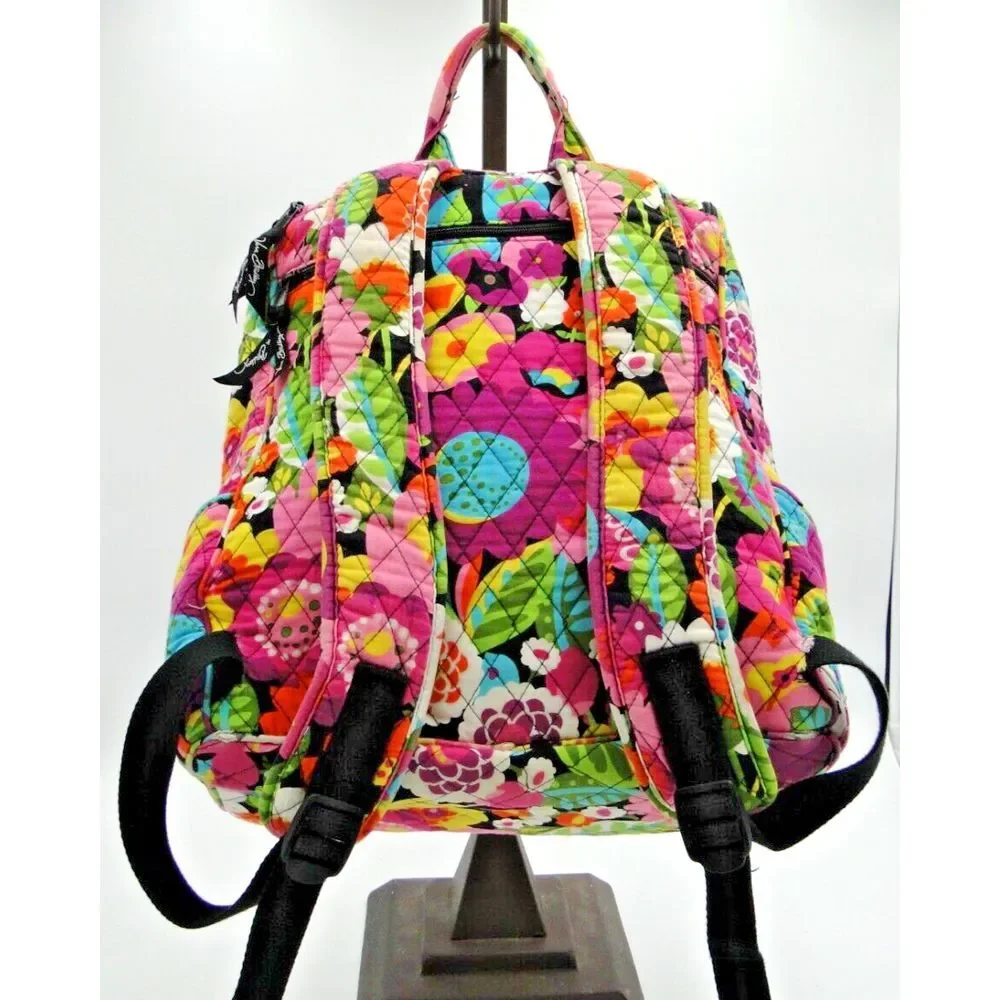 Vera Bradley Va Va Bloom Retired Pattern Backpack 4 Zip Pockets 2 Bottle Holders
